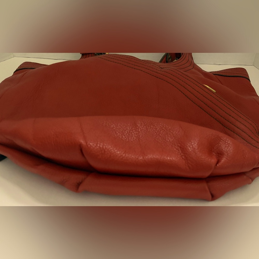 orYANY Tracy Double Handle Italian Grain Leather Hobo Rust Color Handbag - Picture 16 of 16